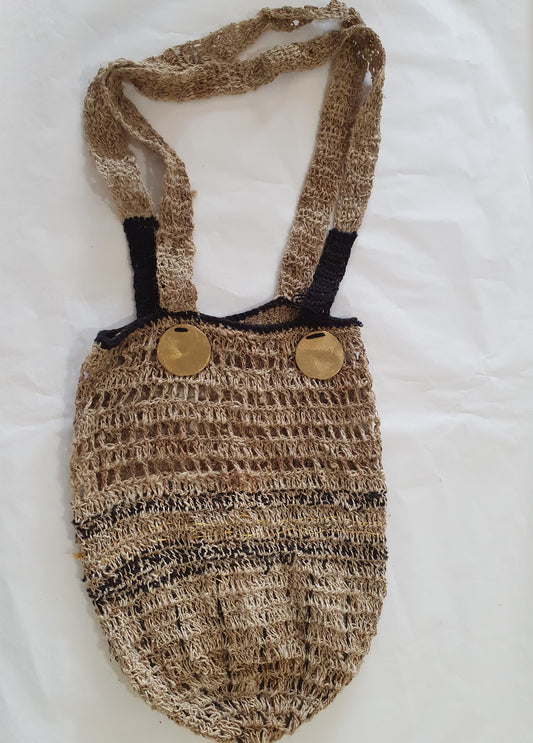 Wild hemp bag with brass discs