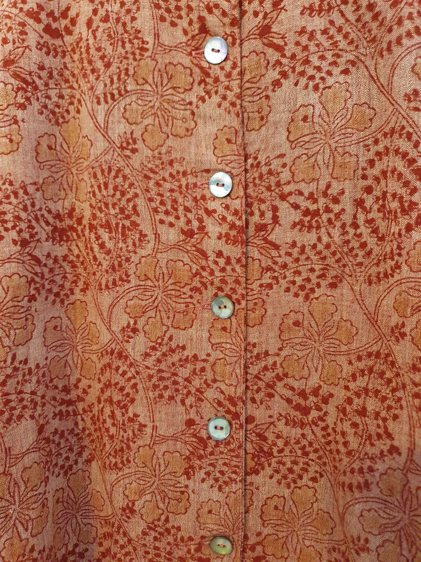 Isla shirt in dusty pink hand blockprinted cotton