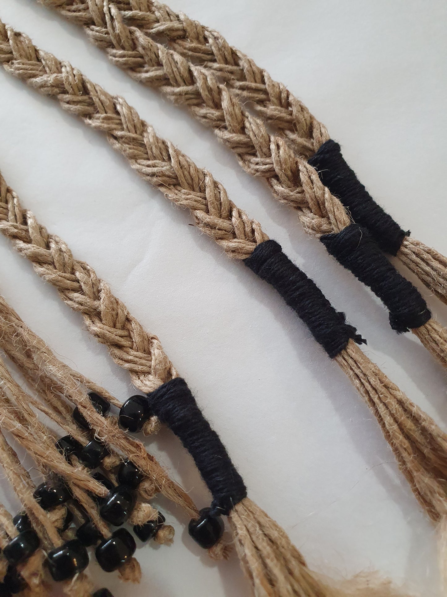 Handcrafted hemp and glass bead necklace from Nagaland