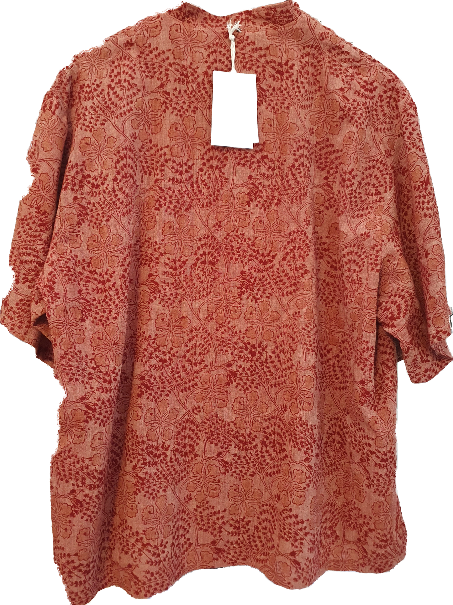 Isla shirt in dusty pink hand blockprinted cotton