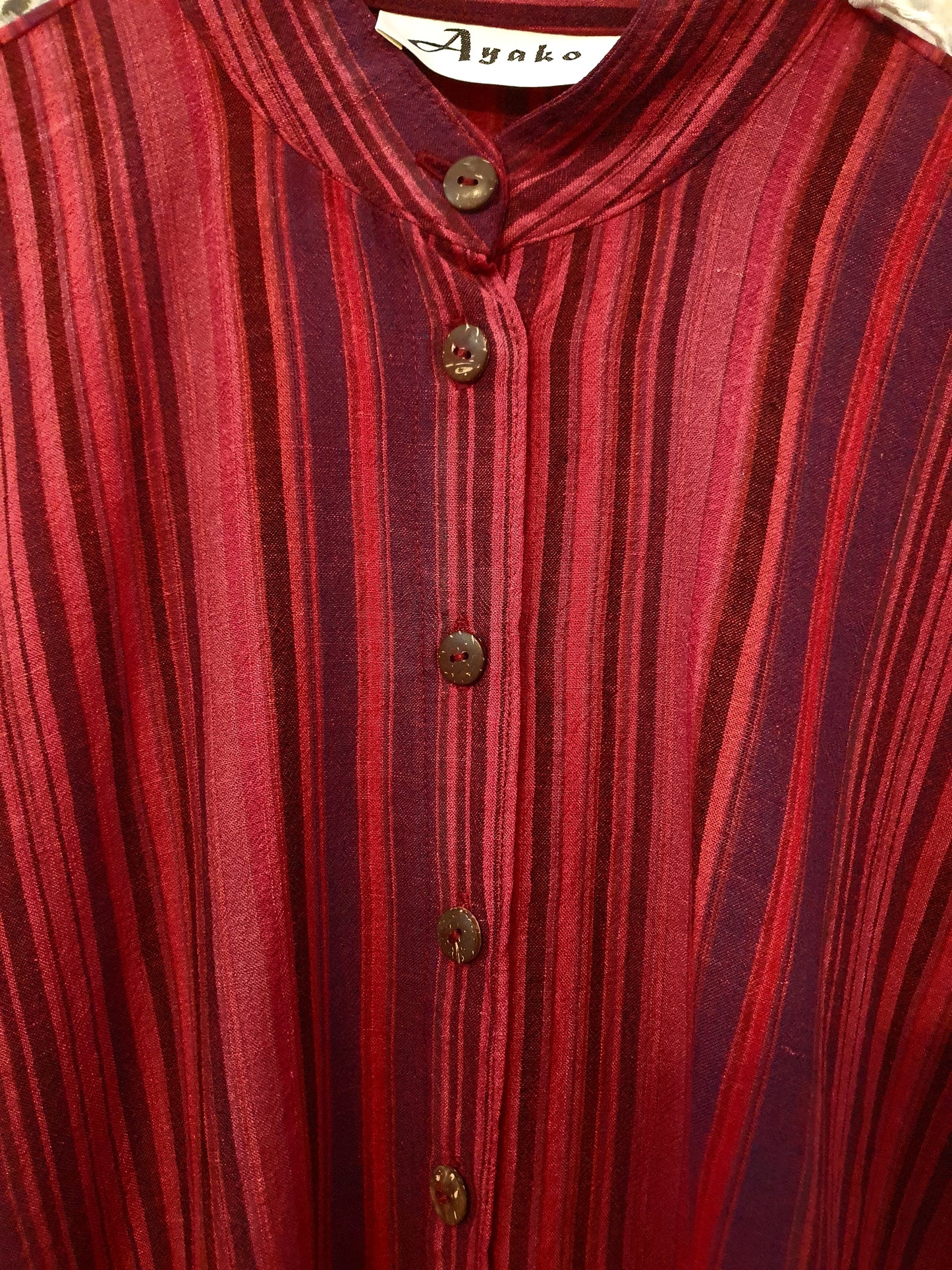 Oversized shirt in raspberry stripes