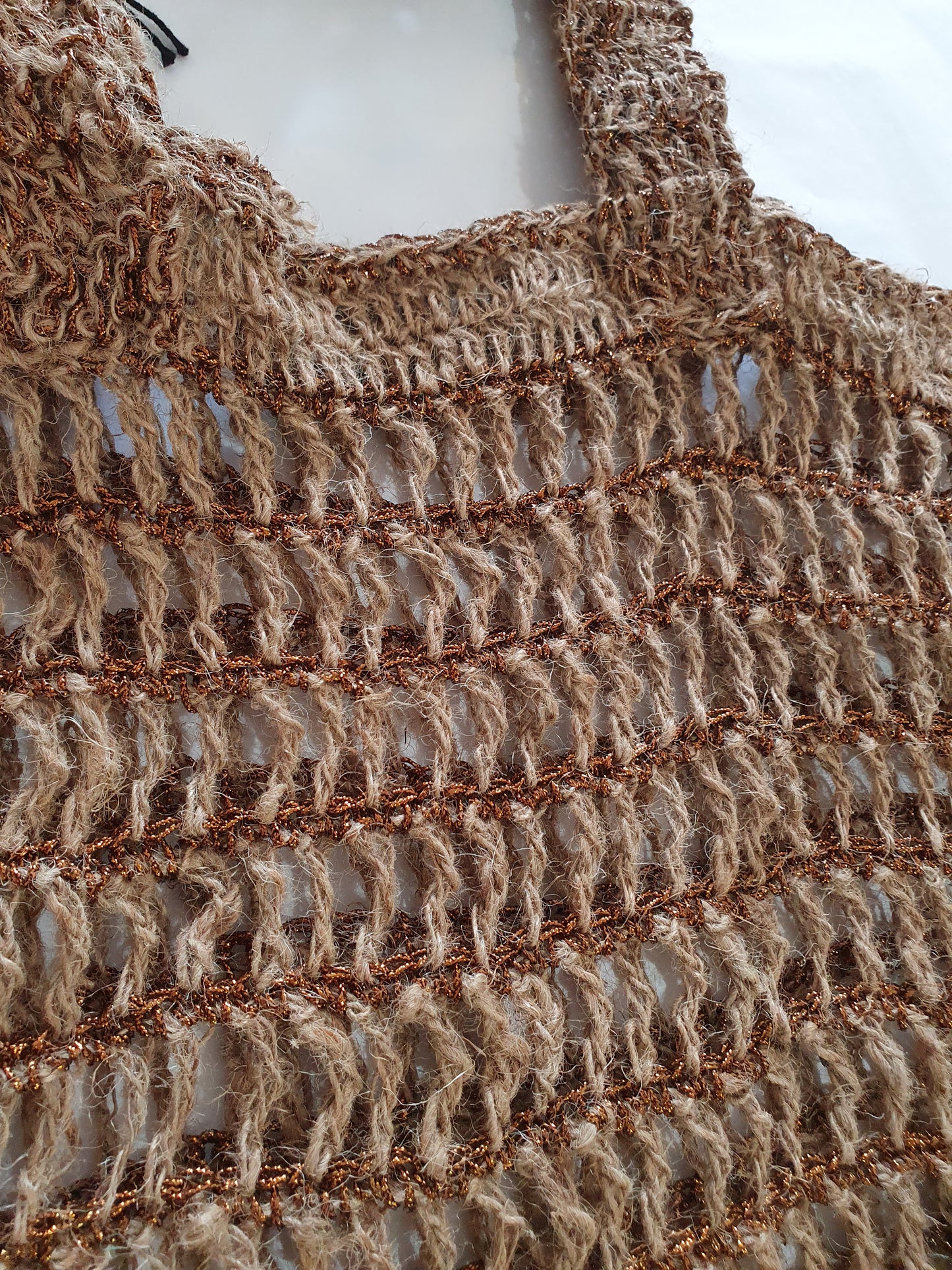 Wild hemp bag with copper thread