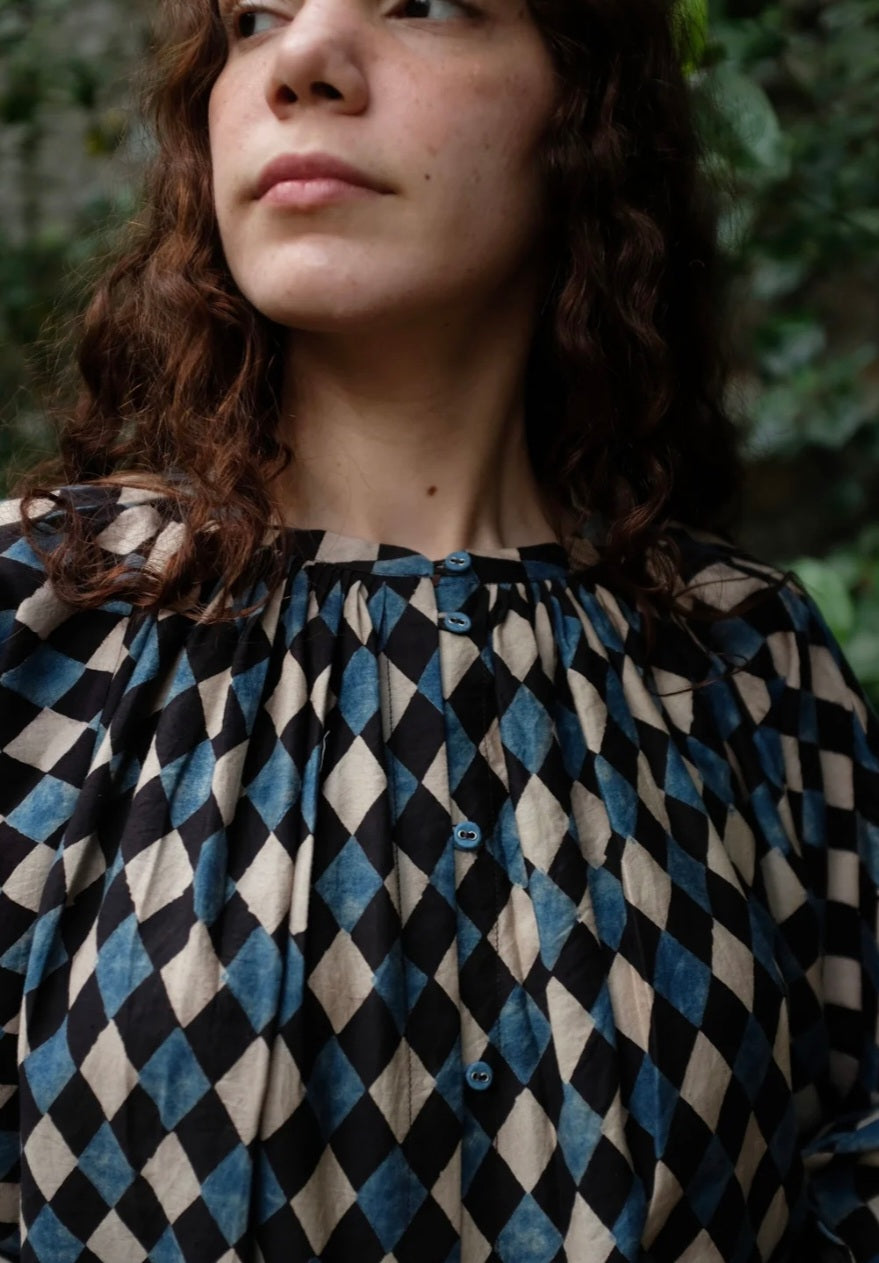 Freya top in hand blockprinted cotton