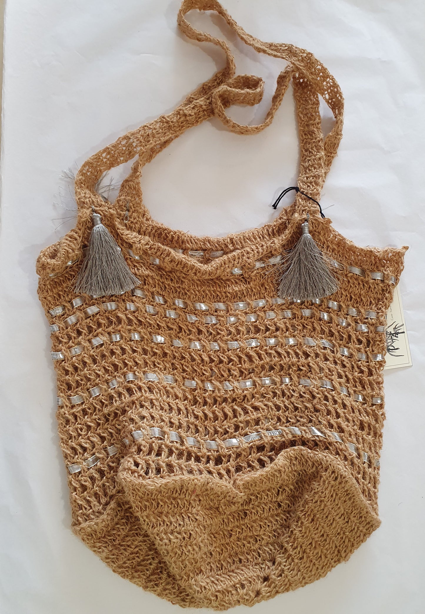 Wild hemp bag with blue tassels