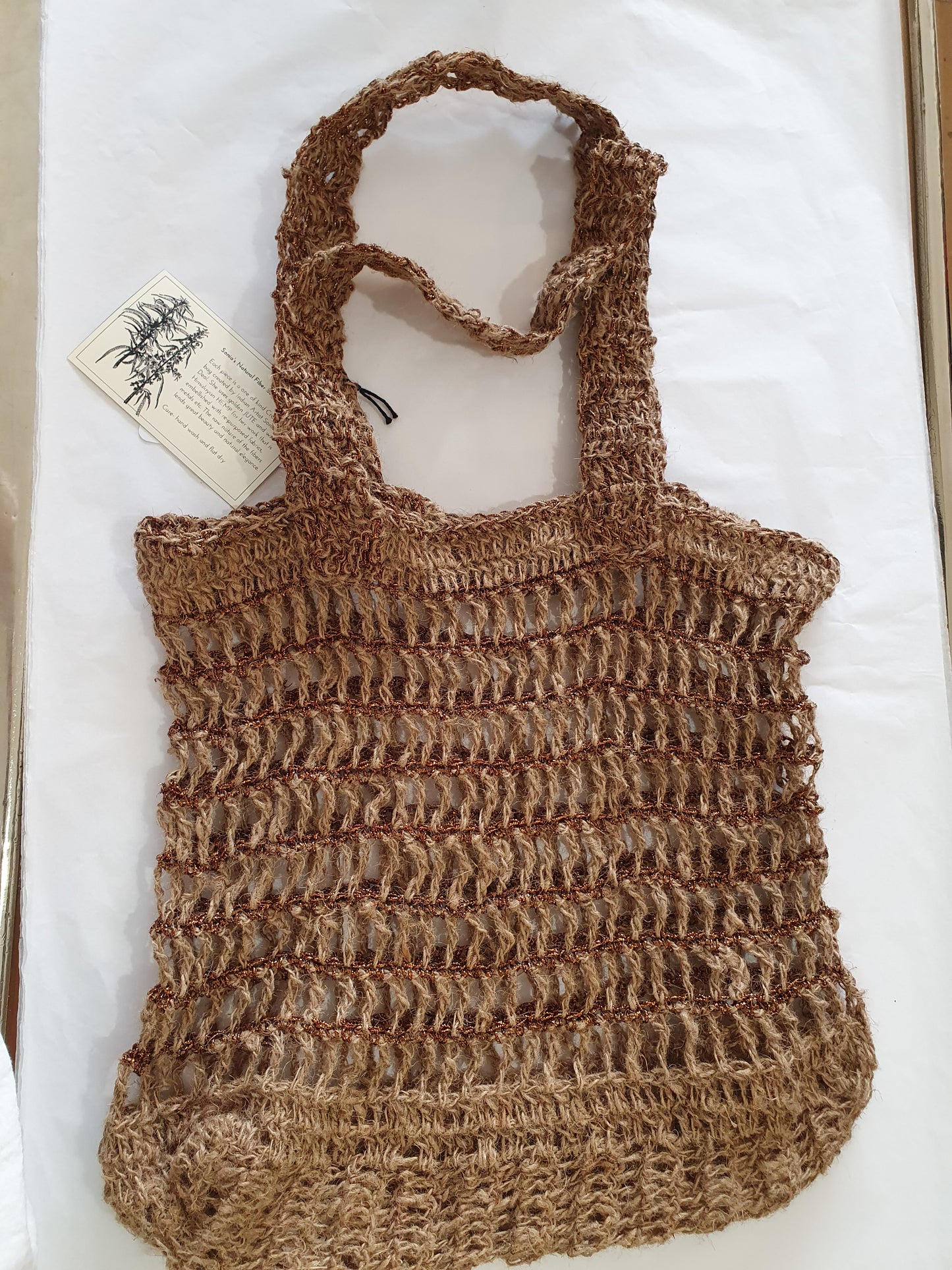 Wild hemp bag with copper thread
