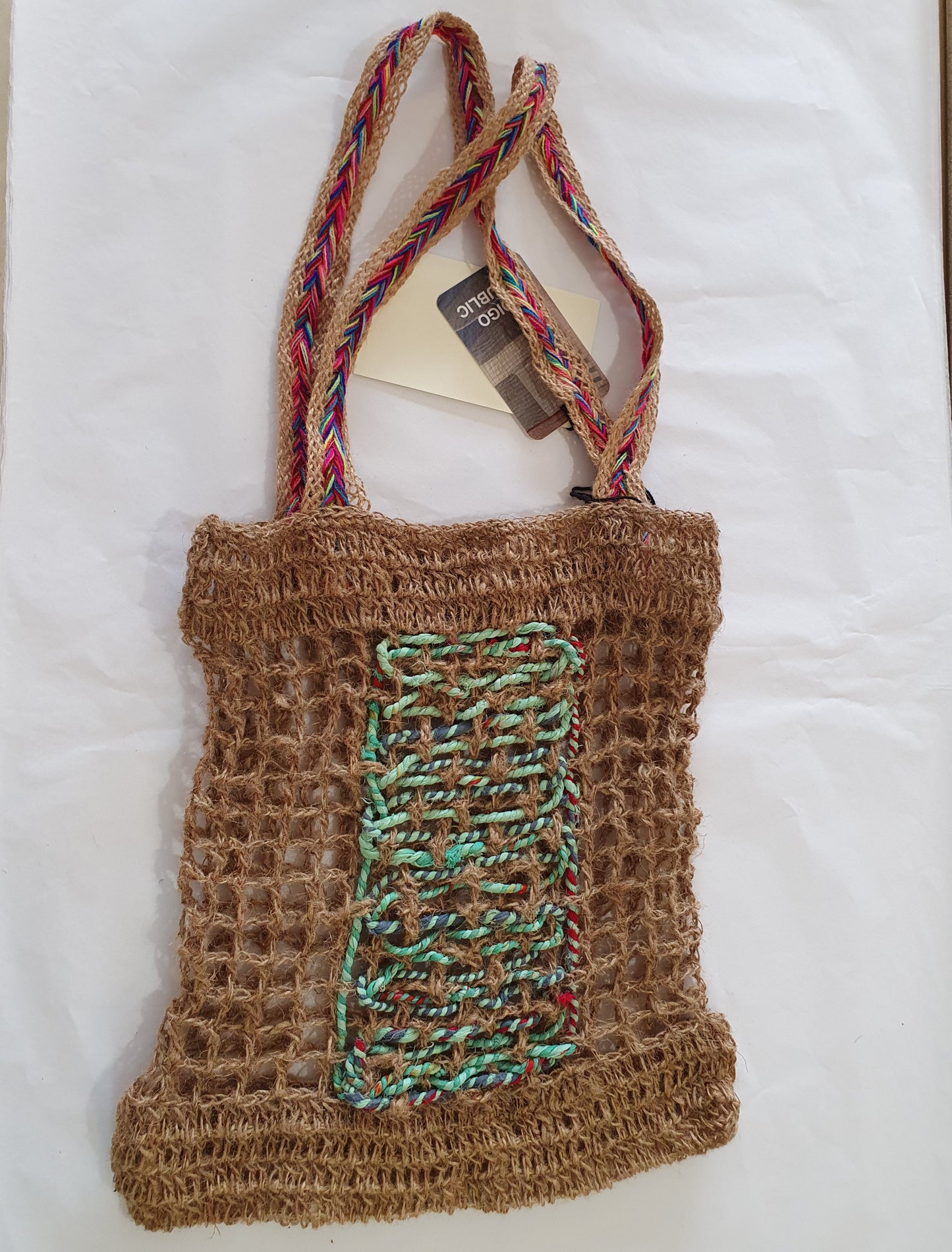 Wild hemp bag with blue thread