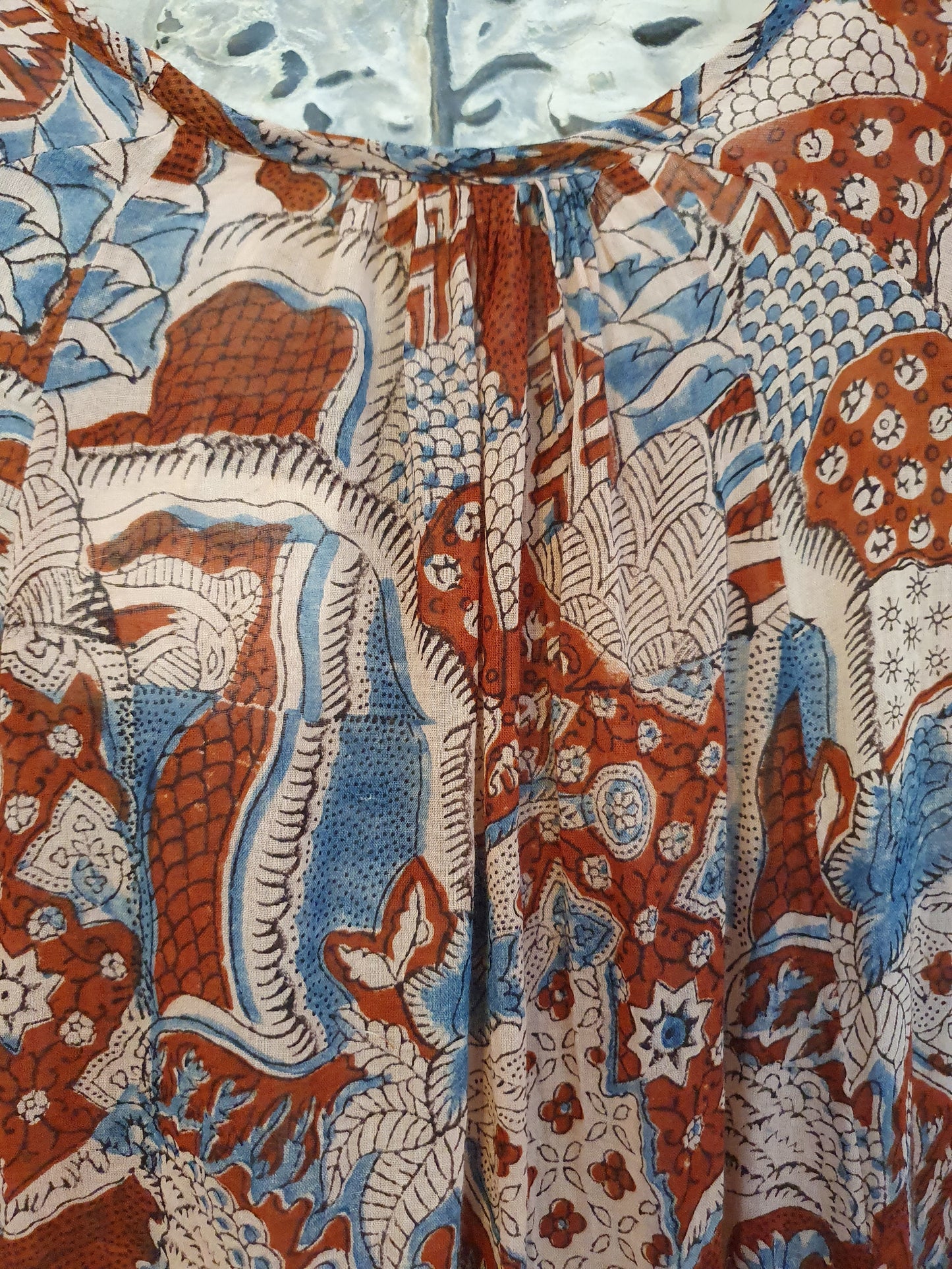 Radhika dress in fine hand blockprinted cotton