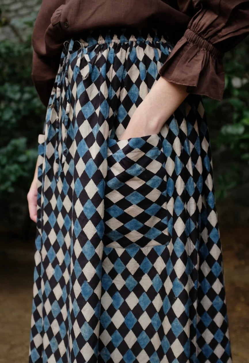 Casey skirt in blockprinted cotton