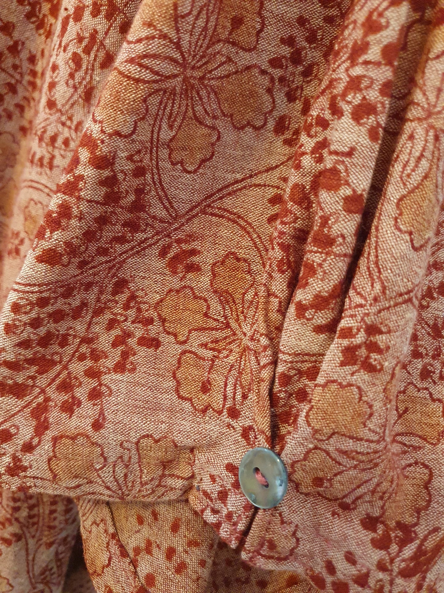 Isla shirt in dusty pink hand blockprinted cotton