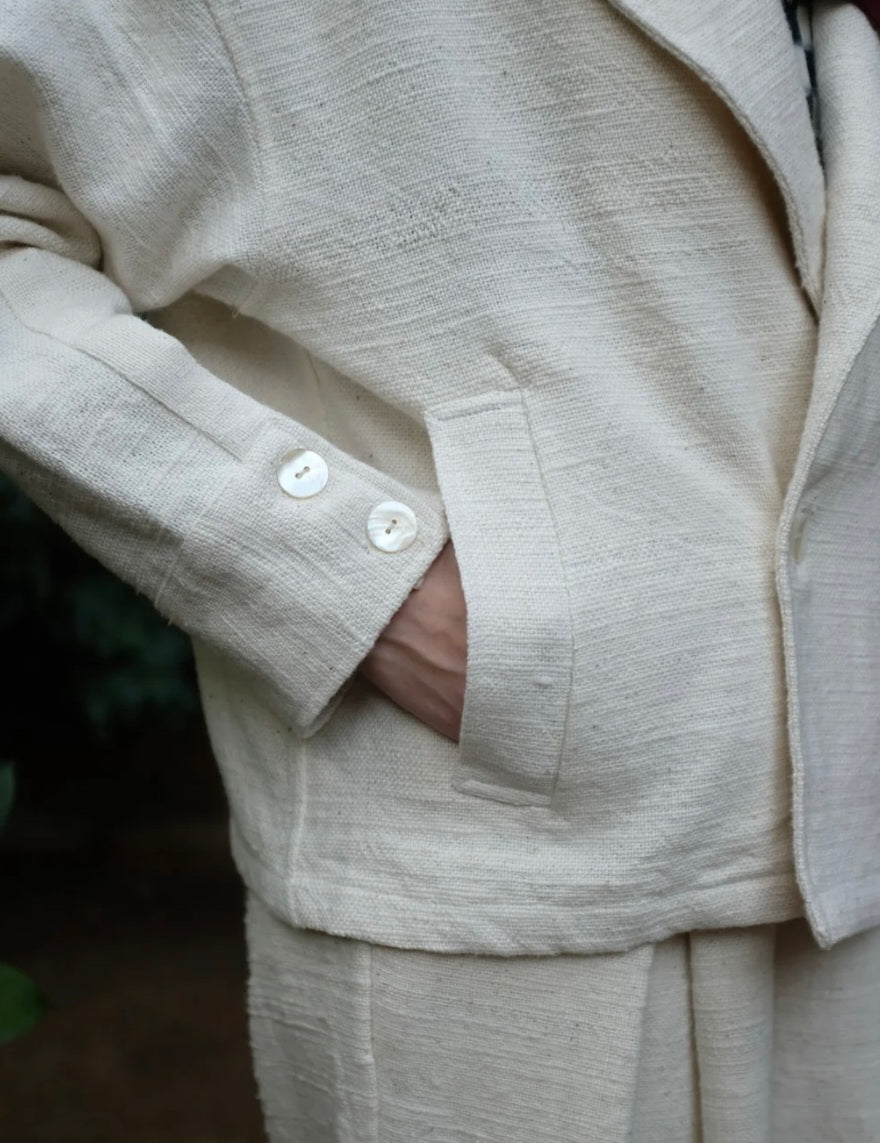 Aaron jacket in handwoven cotton