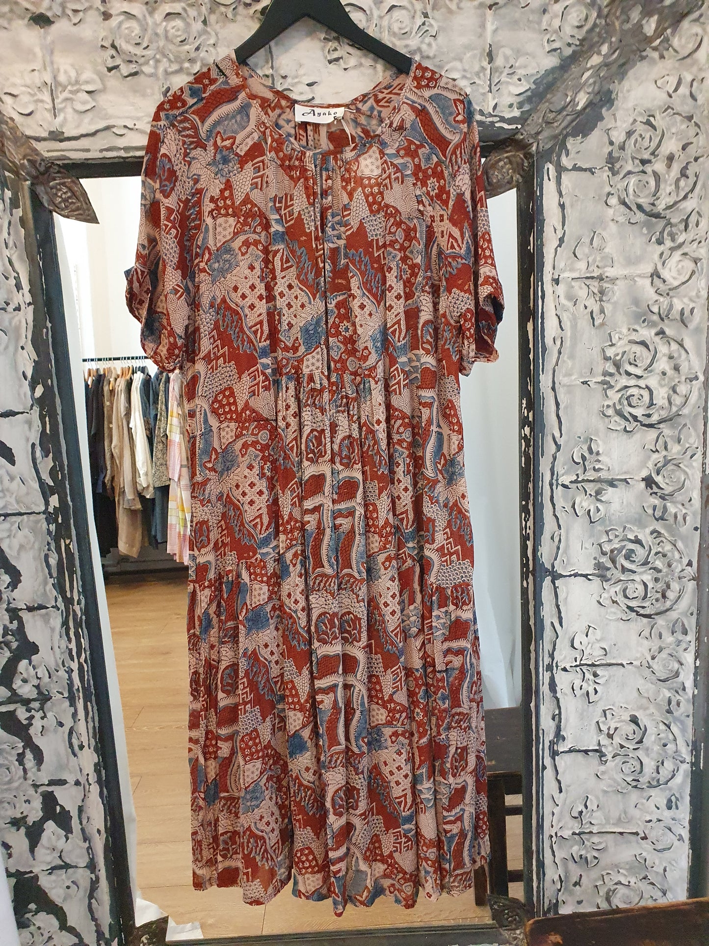 Radhika dress in fine hand blockprinted cotton