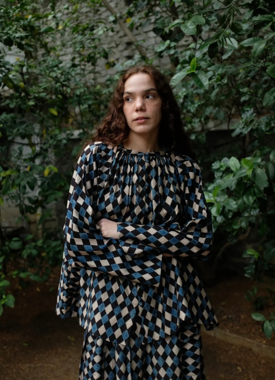 Freya top in hand blockprinted cotton