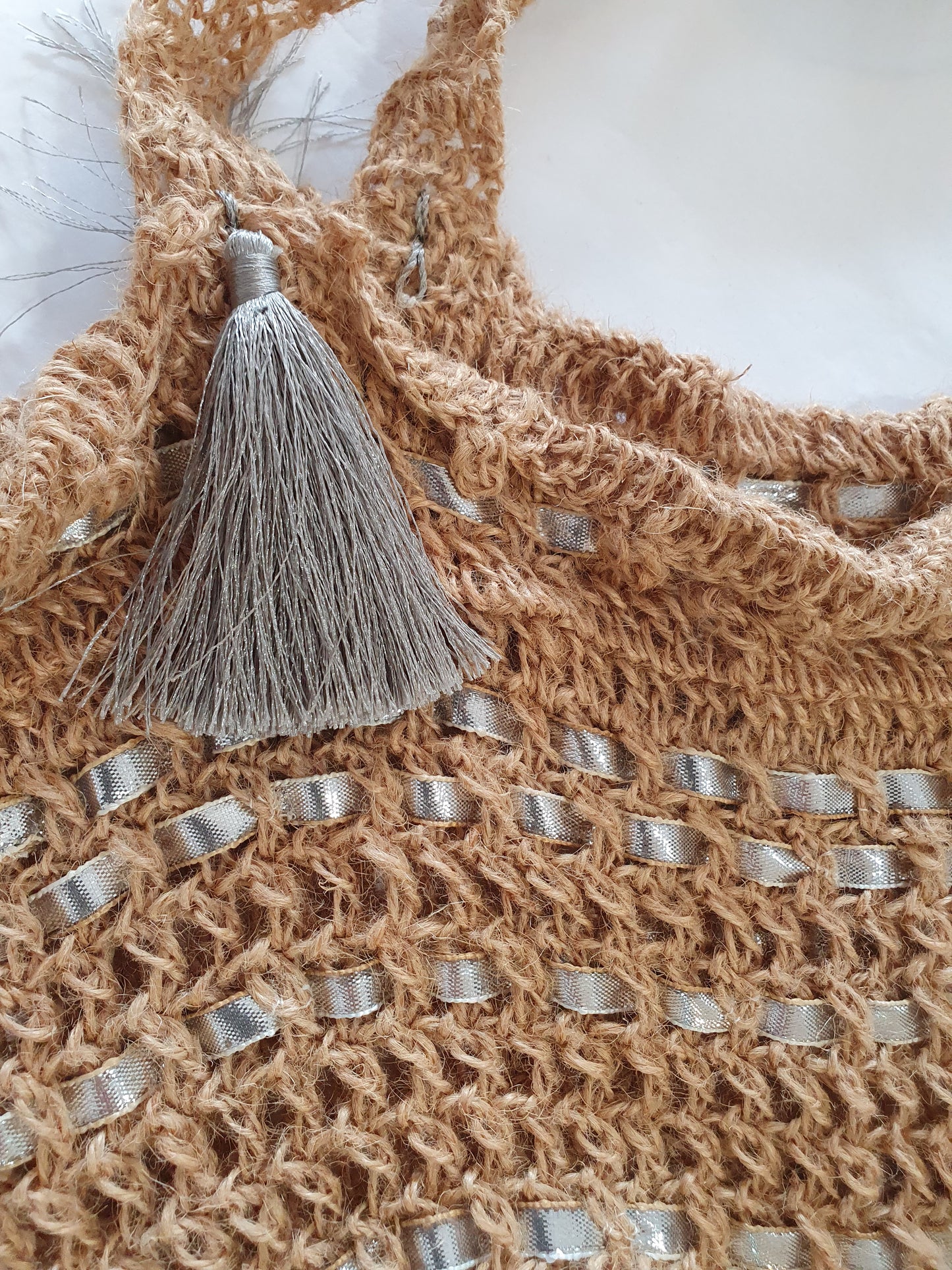 Wild hemp bag with blue tassels