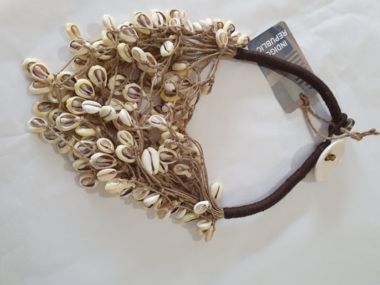 Hemp and cowrie shell necklace from Nagaland