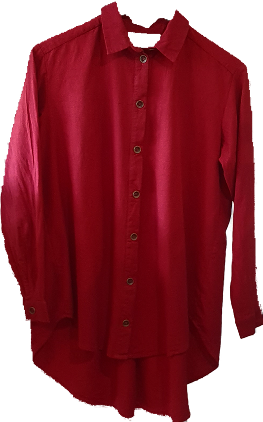 Stella back pleat shirt in red