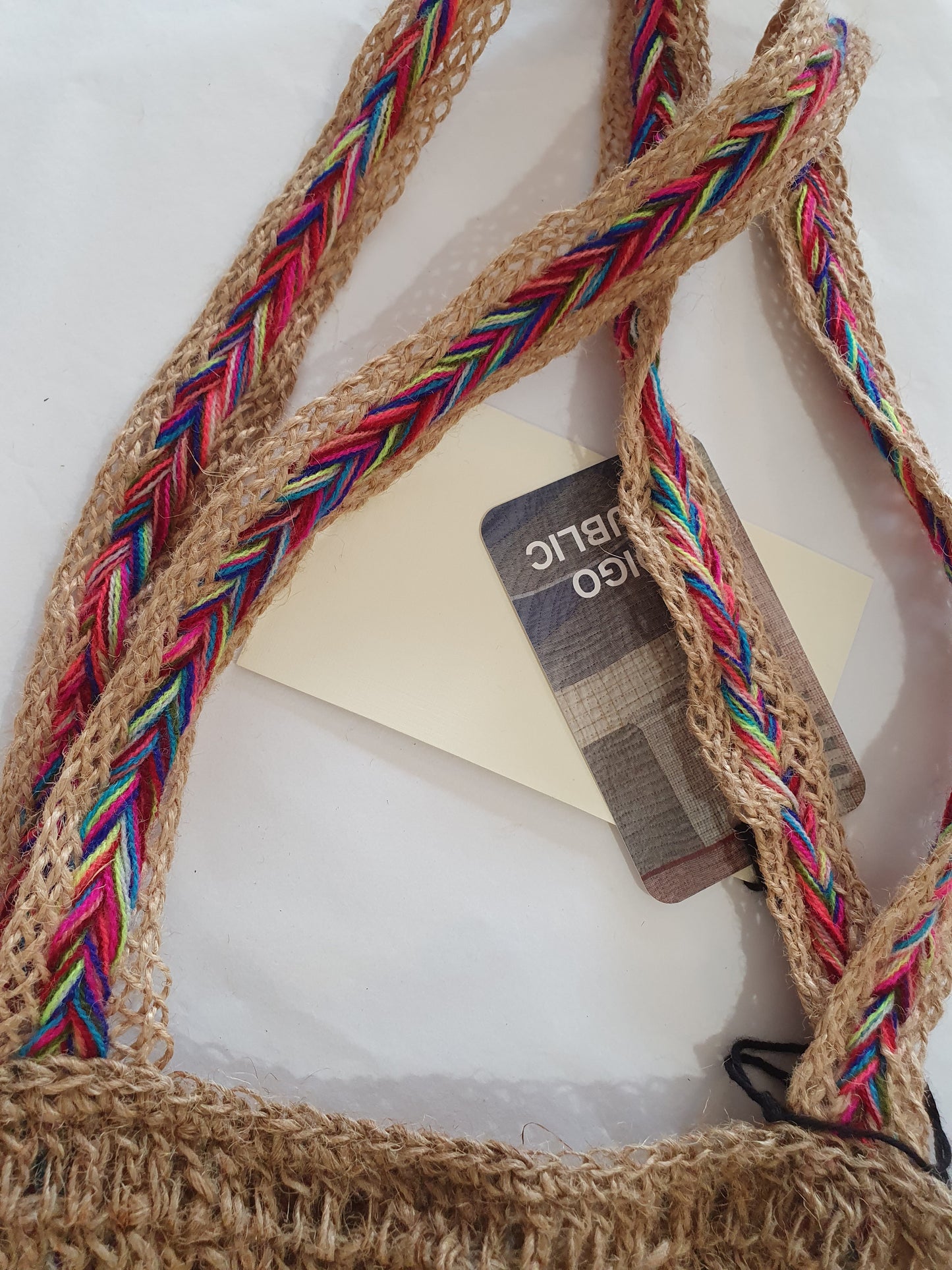 Wild hemp bag with blue thread